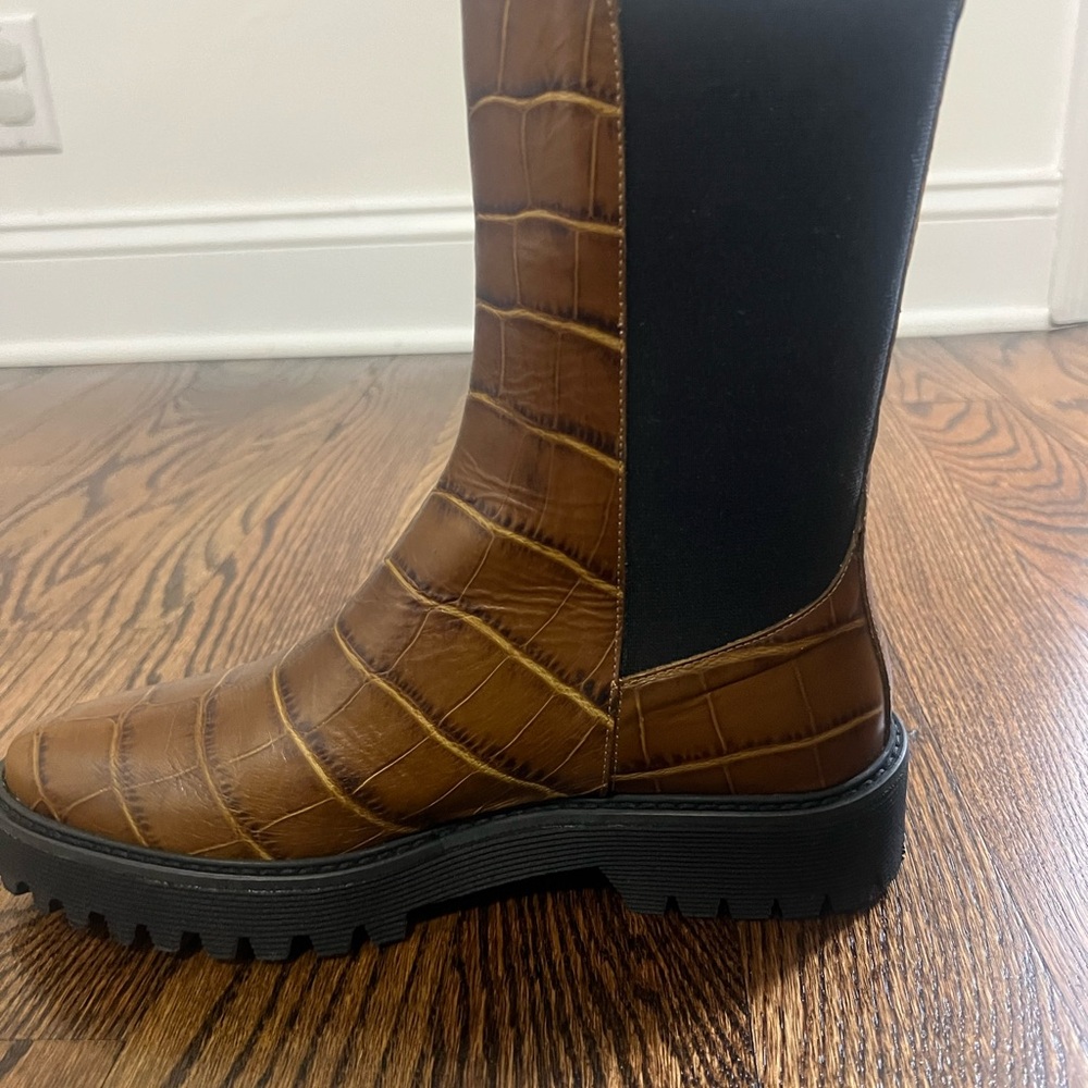 Freda Salvador ELI MID-CALF BOOT - 8 / Mocha Embossed Croc - Picture 6 of 6